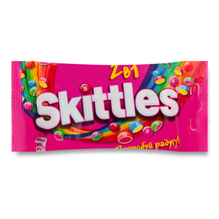 Драже в Сахарной Глазури с Ароматами Дыни и ягод, Клубники и арбуза, Манго и персика, Малины и лимона, Вишни и Лимонада 2в1 Skittles м/у 38г