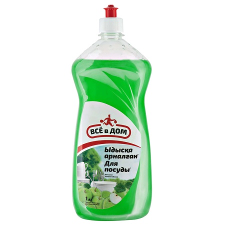 Средство Для Мытья Посуды Зеленое Яблоко Всё в Дом 1л