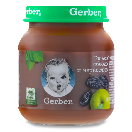 Пюре Nestle Gerber Яблоко и Чернослив 5мес 130гр с/б