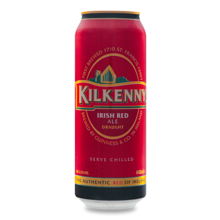 Пиво 0.44л 4.3% Темное Фильтрованное Пастеризованное Irish Red Ale Draught Kilkenny ж/б