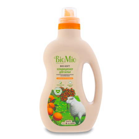 Кондиционер д/белья Biomio bio-soft с Эфир Маслом Мандарина 1л Кан