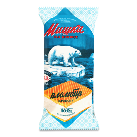 Мороженое 12% Пломбир Мишка на Полюсе м/у 80г