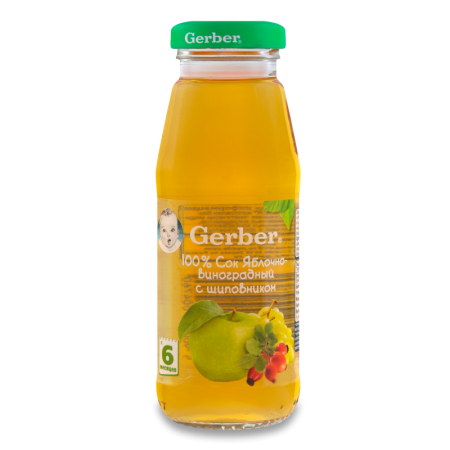 Сок Nestle Gerber ябл/виногр/шиповник с 6мес 175мл с/б