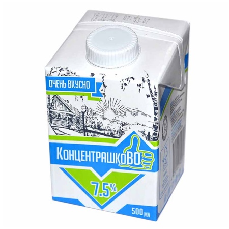 Продукт Молокосодержащий Концентрашково 7,5% 500мл тт/б Продукт Молокосодержащий Концентрашково 7,5% 500мл тт/б