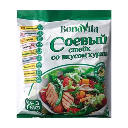 Мясо Соевое Bona Vita Куриный Стейк 80гр п/п