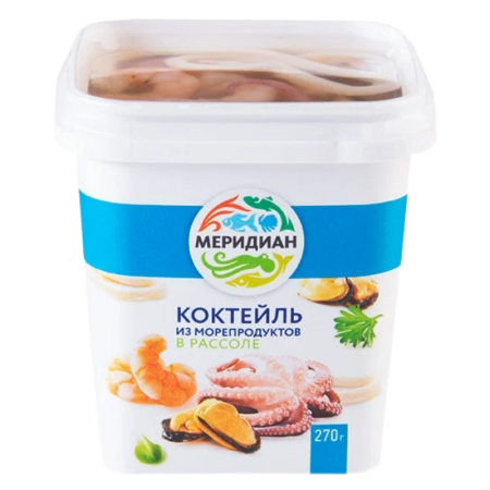 Коктейль Меридиан Морепродукты в Рассоле 270гр Конт Коктейль Меридиан Морепродукты в Рассоле 270гр Конт