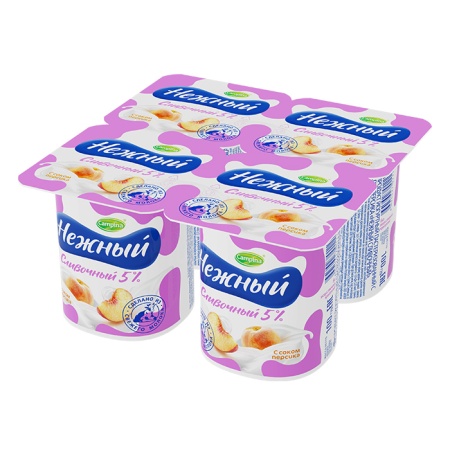 Продукт Йогуртный Campina Нежный с Соком Персика 5% 100гр Стак