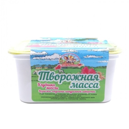 Десертная Масса Масленково с Клубникой и Мюсли 20% 350гр Конт