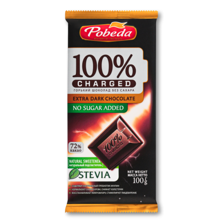 Шоколад Горький Charged Pobeda м/у 100г