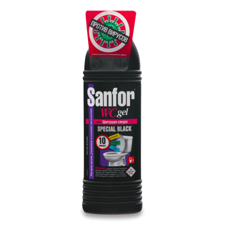 Средство санитарно-гигиеническое Цветущая Сакура wc Гель Special Black Sanfor 750г