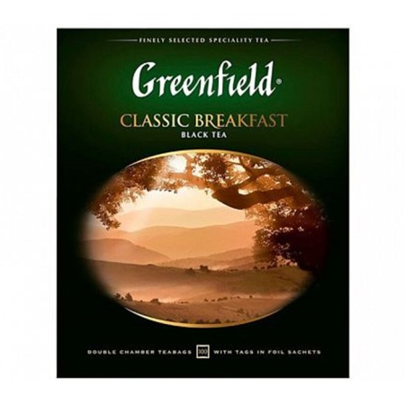 Чай Greenfield Classic Breakfast Черн 100пак Кор