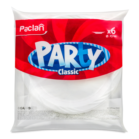 Тарелки Пластиковые 23см Сlassic Party Paclan 6шт