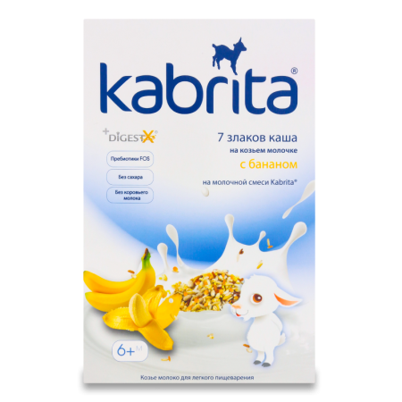Каша Kabrita 7 Злаков с Бананом 6+ 180гр Кор
