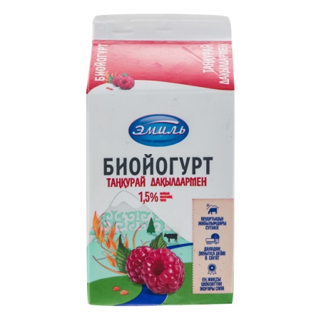 Биойогурт 1.5% малина-злаки Эмиль т/п 500г
