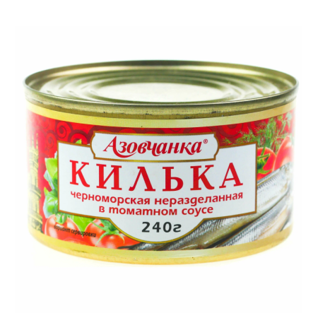 Килька Азовчанка Черноморская в Томатном Соусе 240гр ж/б