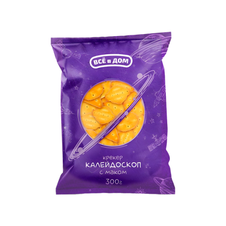 Печенье Все в Дом Крекер Калейдоскоп с Маком 300гр фл/п