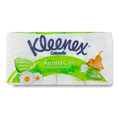 Бумага Туалетная Трехслойная Нежная Ромашка Сottonelle Aroma Care Kleenex 8шт