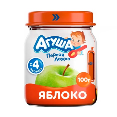 Пюре Агуша Фрукт 5+ Яблоко 100гр с/б
