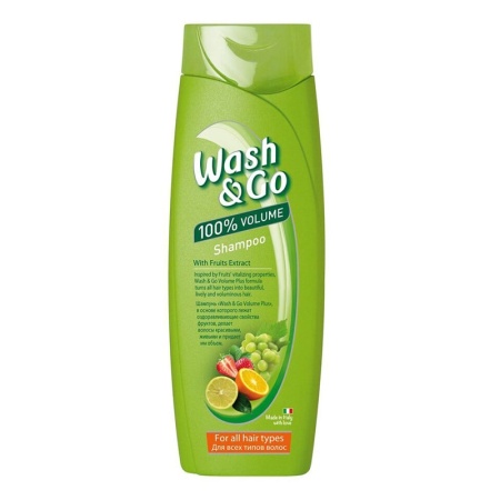 Шампунь и Гель д/душа wash&go Бодрящий с Витаминами Фруктов 250мл фл