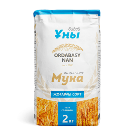 Мука Ordabasy Nan Пшеничная Хлебопекарная Фортифицированная в/с 2кг стаб/б