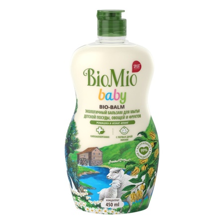 Бальзам Bio Mio Baby bio-balm д/мытья Посуды ромашка/иланг-иланг 450мл фл