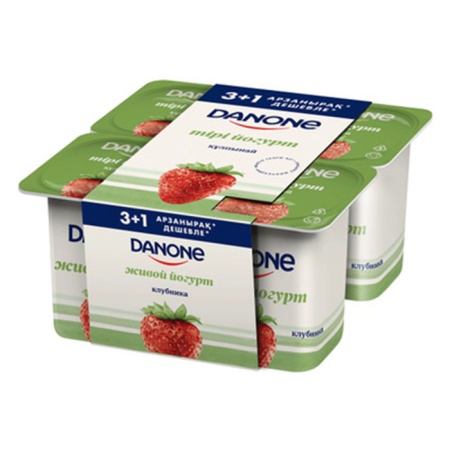 Промопак 3+1 Йогурт Danone Клубника 2,5% 120гр гр/уп