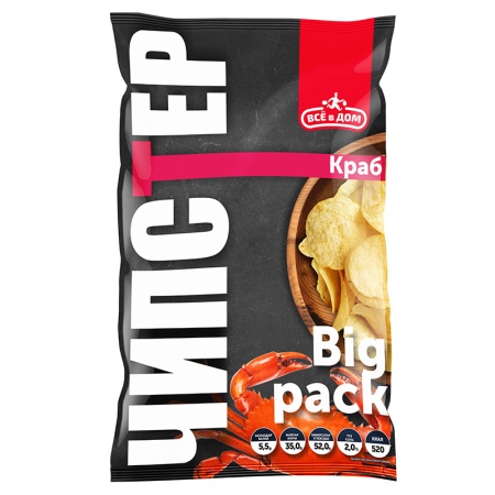 Чипсы из Натурального Картофеля Краб Всё в Дом м/у 150г