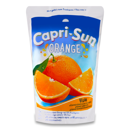 Напиток Безалкогольный Негазированный Сокосодержащий Апельсиновый Orange capri-sun д/п 200мл