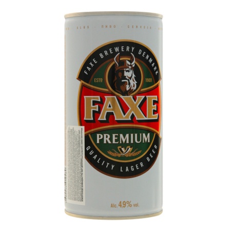 Пиво Faxe Premium Светлое 4,9% 0,9л ж/б