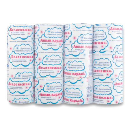 Бумага Туалетная Двухслойная Белоснежка Карина 12шт