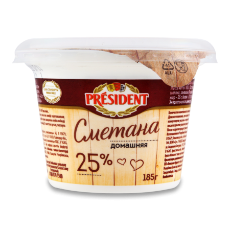 Сметана Foodmaster Домашняя 25% 185гр Стак