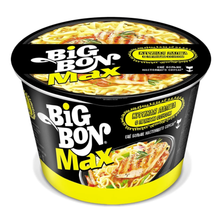 Лапша Big Bon Куриная с Пряным Соусом 95гр Стак