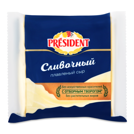 Сыр President Плавленый Сливочный 16шт 40% 300гр фл/п