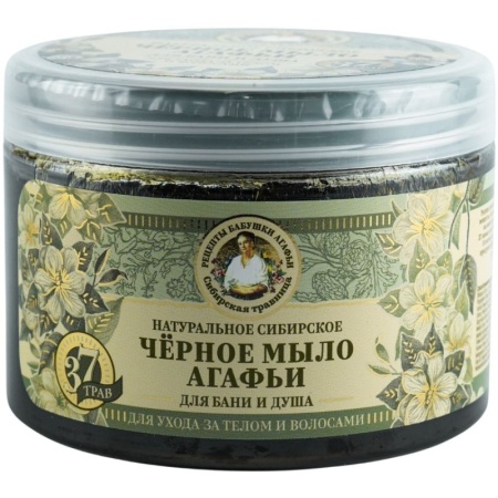 Мыло Бабушки Агафьи д/бани д/тела и Волос Черное Жидкое 500мл Бан