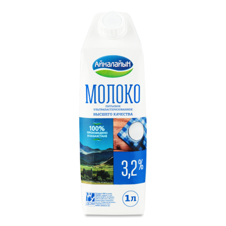 Молоко 3.2% Ультрапастеризованное Айналайын т/п 1л