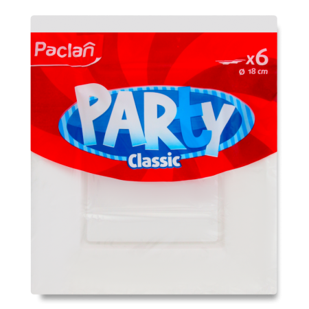 Тарелка Paclan Пласт Квадратная 180мм 6шт Пленка