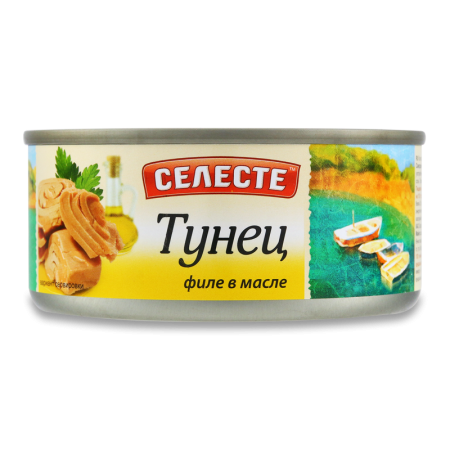Тунец Селесте Филе в/м 140гр ж/б