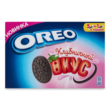 Печенье с Какао и Начинкой со Вкусом Клубники Oreo к/у 228г