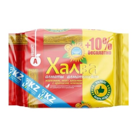 Халва Алматинский Продукт с Арахисом Изюмом 275гр + 10% Беспл фл/п