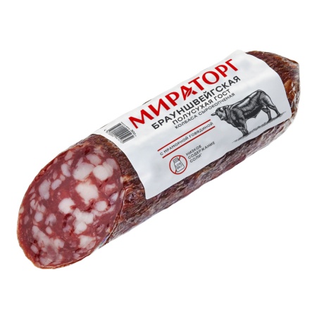 Колбаса Мираторг Сырокопченая Брауншвейгская Полусухая 300гр в/у