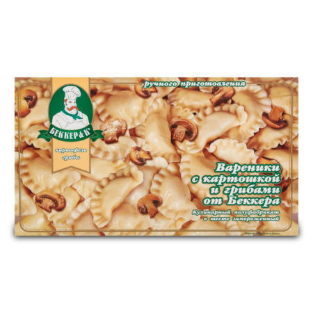 Вареники с Картошкой и Грибами Ручного Приготовления Замороженные от Беккера беккер&к к/у 900г