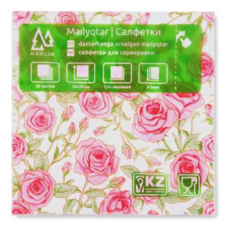 Салфетки Бумажные Трехслойные Для Сервировки Стола Maolin 20шт