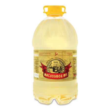 Масло Подсолнечное Рафинированное Дезодорированное Маслозавод №1 п/бут 5л