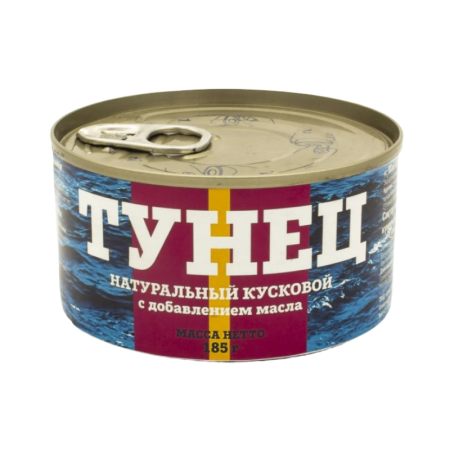 Тунец Натур Кусковой с Добавлением Масла 185гр ж/б Ключ