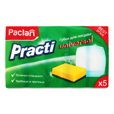 Губки Для Посуды Universal Practi Paclan 5шт Губки Для Посуды Universal Practi Paclan 5шт