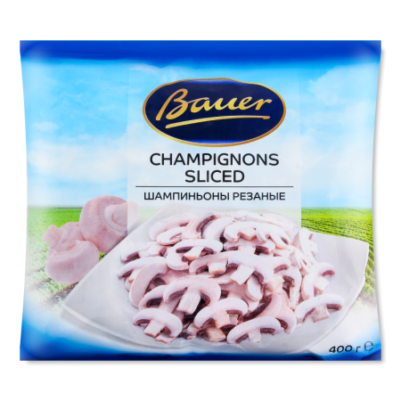 Шампиньоны Резанные Быстрозамороженные Bauer м/у 400г