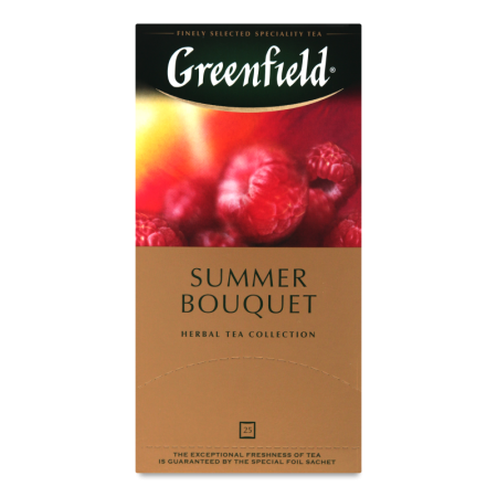 Напиток Чайный со Вкусом и Ароматом Малины Summer Bouquet Greenfield к/у 25х1.5г