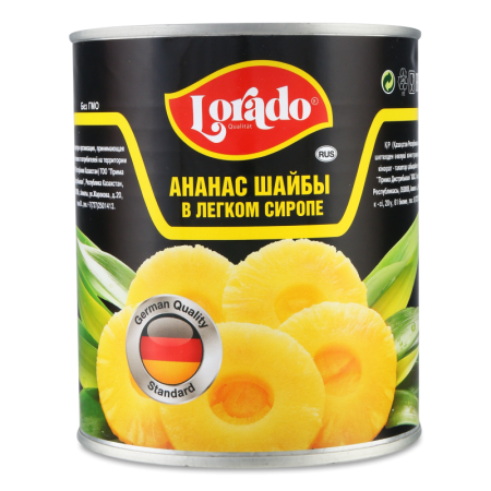 Ананасы Lorado Шайбы в Сиропе 850мл ж/б