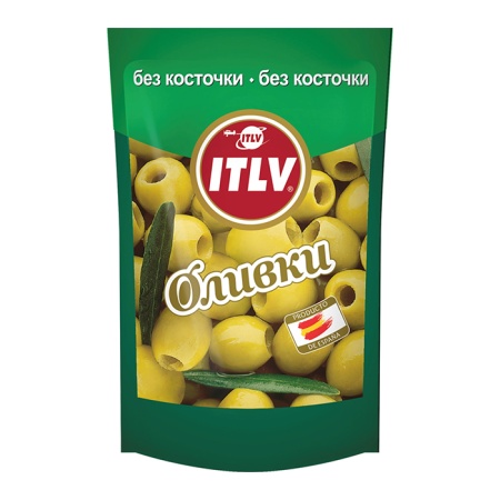 Оливки Itlv Зел б/косточки 195гр д/п