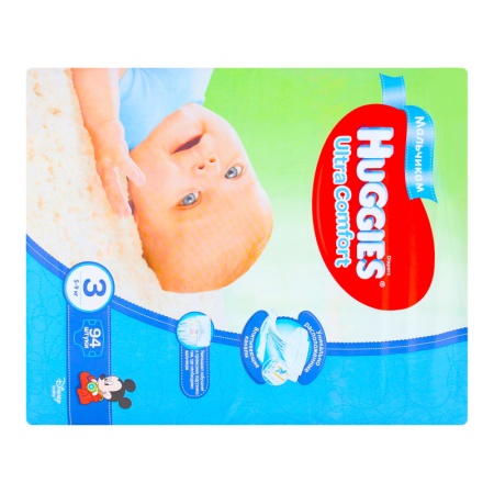 Подгузники Huggies д/мальчиков 5-9кг 3 94шт гр/уп